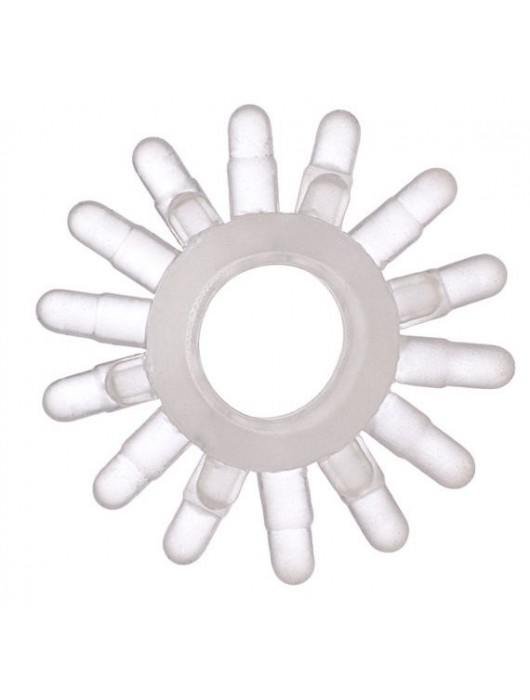 Прозрачное гелевое эрекционное кольцо с шипиками - Toyfa Basic - в Сочи купить с доставкой