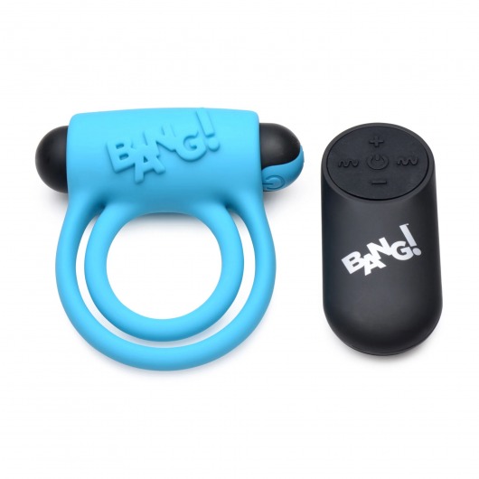 Голубое эрекционное виброкольцо 28X Remote Control Vibrating Cock Ring   Bullet - XR Brands - в Сочи купить с доставкой