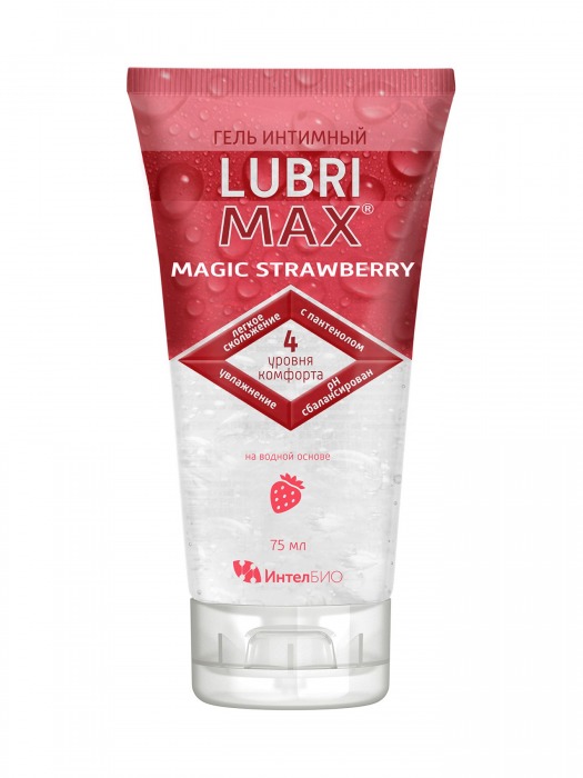 Интимный гель-смазка на водной основе Lubrimax Magic Strawberry - 75 мл. - ИнтелБИО - купить с доставкой в Сочи