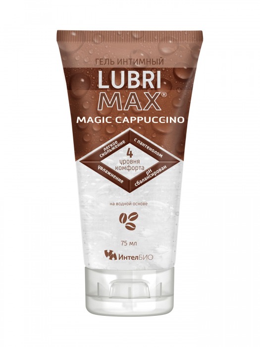 Интимный гель-смазка на водной основе Lubrimax Magic Cappuccino - 75 мл. - ИнтелБИО - купить с доставкой в Сочи