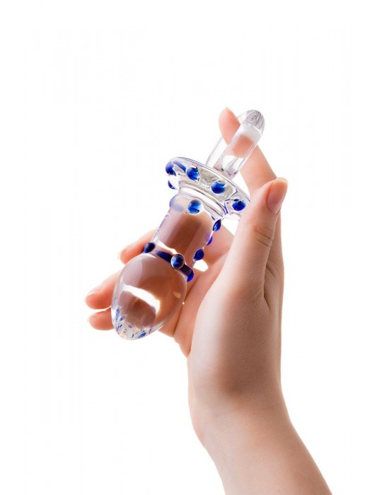 Стеклянная прозрачная втулка с кольцом - 13,5 см. - Sexus