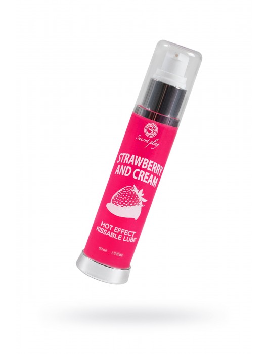 Массажное масло 2-в-1 с разогревающим эффектом и вкусом клубники со сливками - 50 мл. - Secret Play - купить с доставкой в Сочи