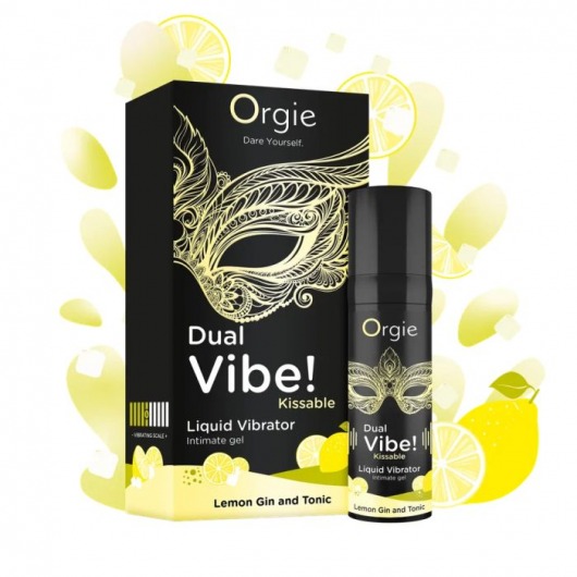 Съедобный жидкий вибратор Dual Vibe! со вкусом лимонного джина с тоником - 15 мл. - ORGIE - купить с доставкой в Сочи
