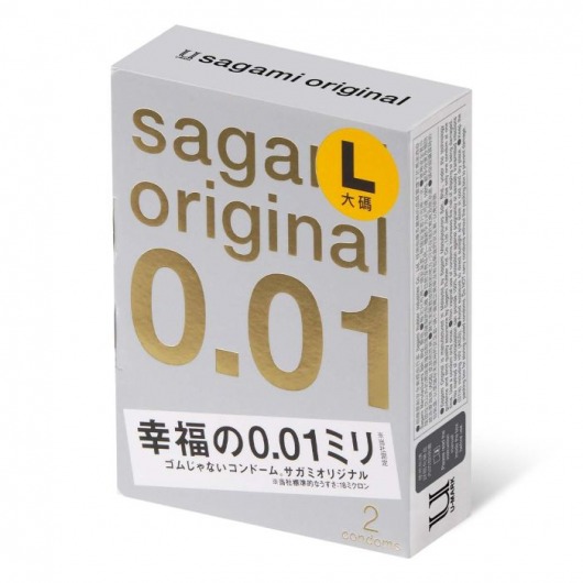 Презервативы Sagami Original 0.01 L-size увеличенного размера - 2 шт. - Sagami - купить с доставкой в Сочи