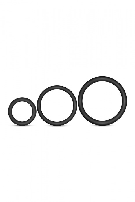 Набор из 3 черных эрекционных колец Cock Ring Set - Blush Novelties - в Сочи купить с доставкой