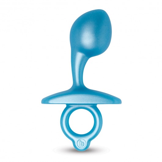Голубая анальная пробка для массажа простаты Bulb Silicone Prostate Plug - 10,7 см. - b-Vibe - в Сочи купить с доставкой