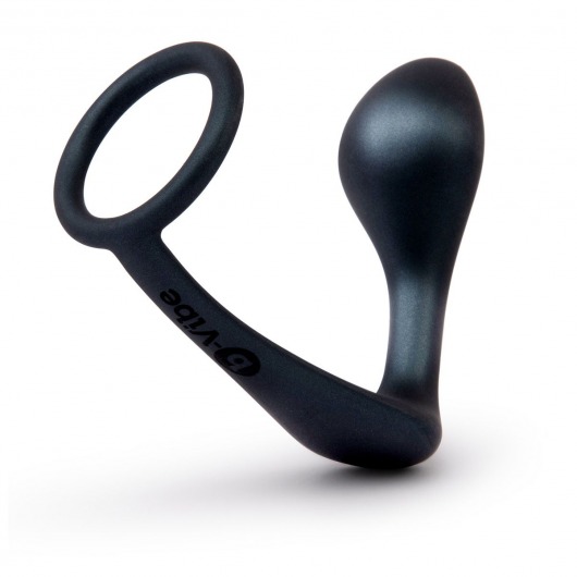 Черное эрекционное кольцо со стимулятором простаты Ringer Cock Ring   Plug - b-Vibe - в Сочи купить с доставкой