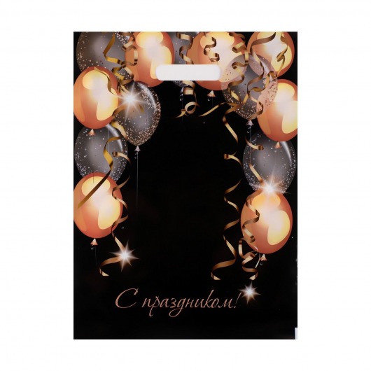 Пакет с вырубной ручкой и принтом в виде шариков (30х40 см) - Сима-Ленд - купить с доставкой в Сочи