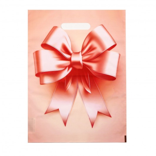 Пакет с принтом в виде банта с вырубной ручкой (30х40 см) - Сима-Ленд - купить с доставкой в Сочи