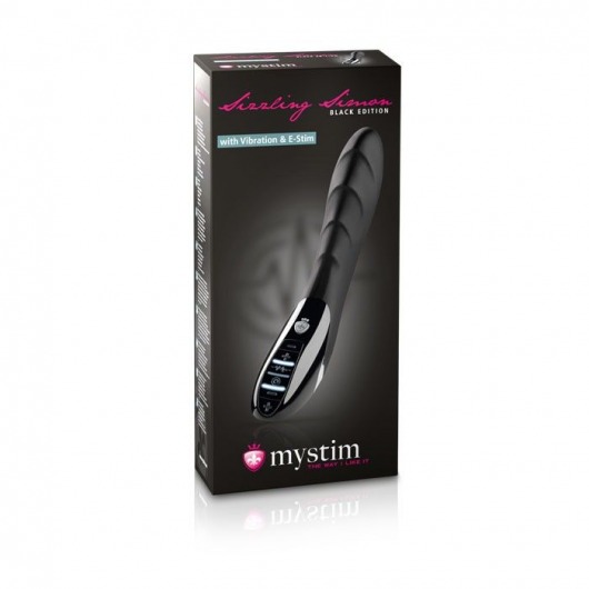 Вибратор с электростимуляцией Sizzling Simon Black Edition - 27 см. - MyStim - купить с доставкой в Сочи