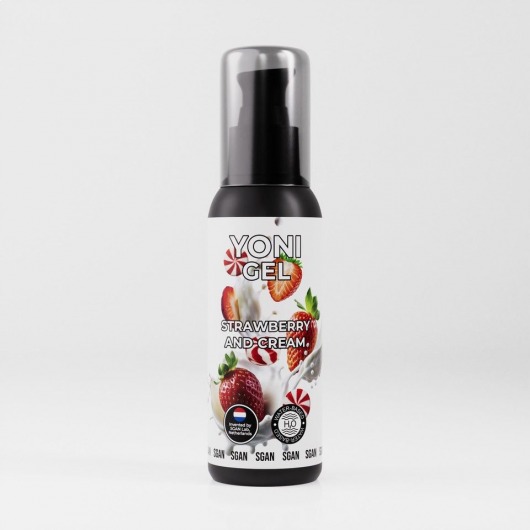Лубрикант для орального секса SGAN со вкусом клубники со сливками - 100 мл. - SGAN - купить с доставкой в Сочи