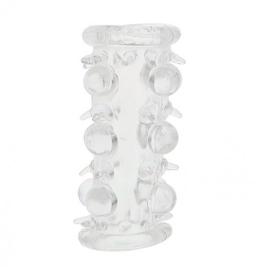 Прозрачная насадка на пенис с шипами и бугорками JELLY JOY LUST CLUSTER CLEAR - Dream Toys - в Сочи купить с доставкой