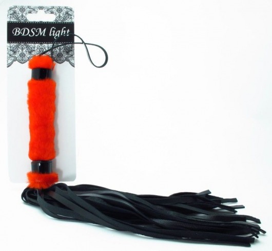 Нежная плеть с красным мехом BDSM Light - 43 см. - БДСМ Арсенал - купить с доставкой в Сочи