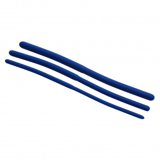 Набор из 3 синих силиконовых уретральных расширителей Invasion Silicone Urethral Sound Trainer Set - XR Brands - купить с доставкой в Сочи