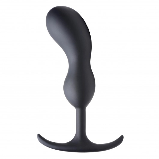 Черный массажер простаты с утяжелителями Premium Silicone Weighted Prostate Plug Large - 18,8 см. - XR Brands - в Сочи купить с доставкой