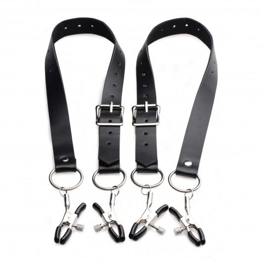 Ремни с зажимами для половых губ Spread Labia Spreader Straps with Clamps - XR Brands - купить с доставкой в Сочи