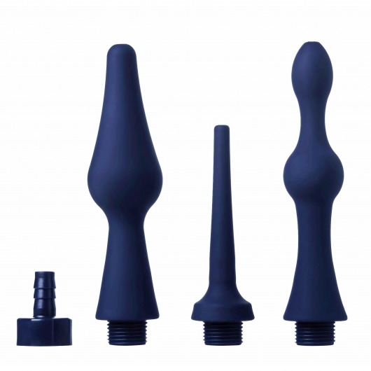 Набор из 3 универсальных насадок для анального душа Universal 3 Piece Silicone Enema Attachment Set - XR Brands - купить с доставкой в Сочи