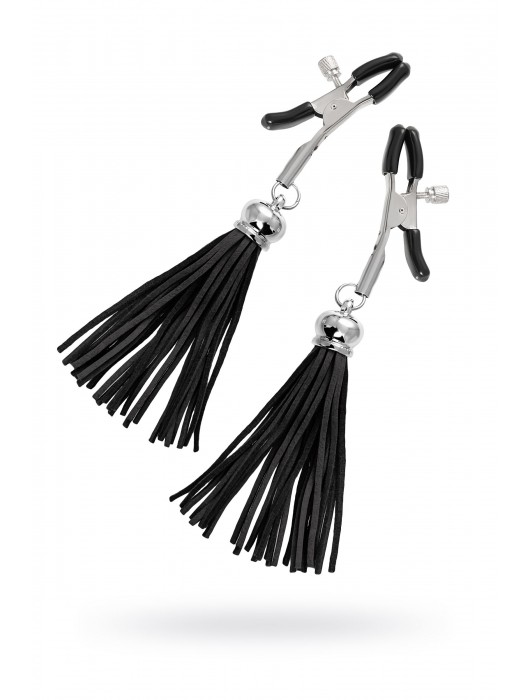 Зажимы на соски «Прищепки» с черными кисточками из замши - Pecado - купить с доставкой в Сочи