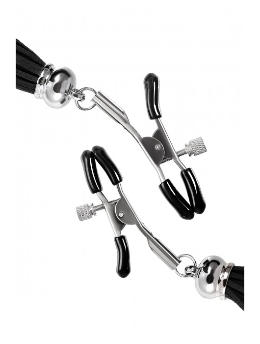 Зажимы на соски «Прищепки» с черными кисточками из замши - Pecado - купить с доставкой в Сочи