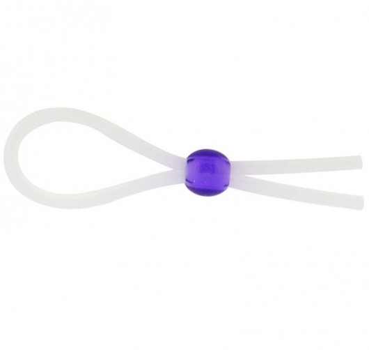 Прозрачное лассо с фиолетовой бусиной SILICONE COCK RING WITH BEAD LAVENDER - NMC - в Сочи купить с доставкой
