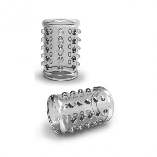 Прозрачная насадка на пенис с шишечками STAY HARD COCK SLEEVE 02 CLEAR - Blush Novelties - в Сочи купить с доставкой