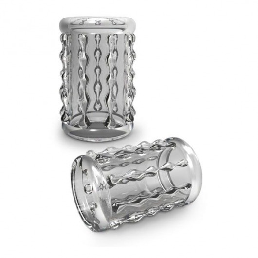 Прозрачная насадка с бороздками STAY HARD COCK SLEEVE 04 CLEAR - Blush Novelties - в Сочи купить с доставкой