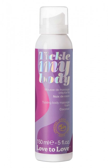 Массажная хрустящая пенка Tickle My Body Coconut с ароматом кокоса - 150 мл. - Love to Love - купить с доставкой в Сочи