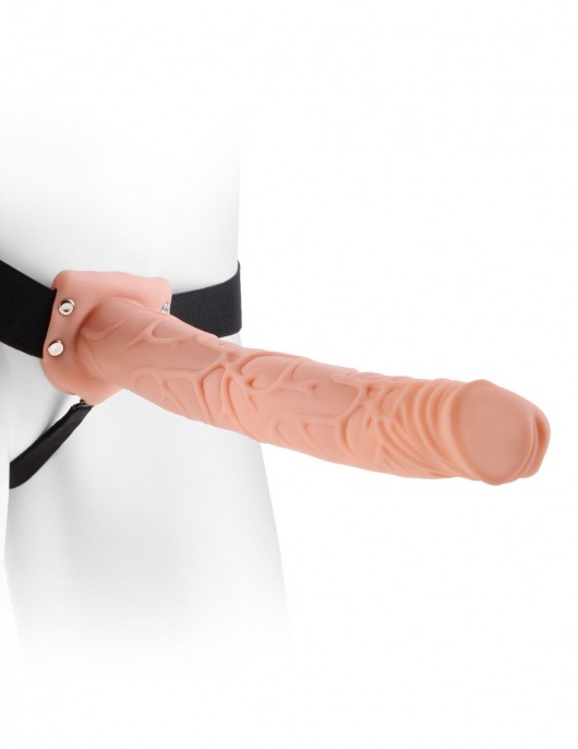 Фаллопротез телесного цвета Hollow Strap-On - 29 см. - Pipedream - купить с доставкой в Сочи