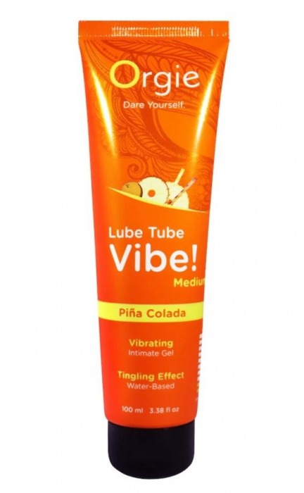 Гель с эффектом вибрации Lube Tube Vibe Medium Pina Colada - 100 мл. - ORGIE - купить с доставкой в Сочи
