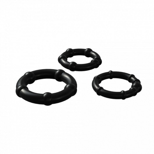 Набор из 3 черных эрекционных колец Babooom Ring Set - Adrien Lastic - в Сочи купить с доставкой