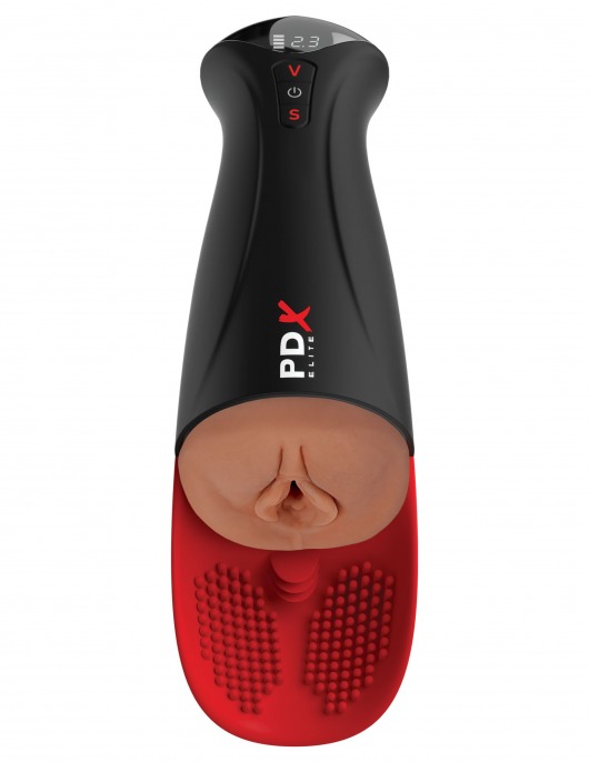 Мастурбатор-вагина в колбе с вибрацией Fuck-O-Matic Pro XL - Pipedream - в Сочи купить с доставкой