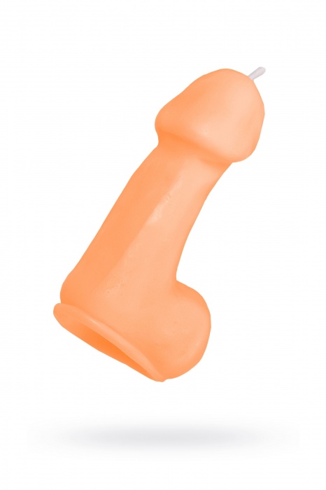 Оранжевая свеча в форме пениса - 47 гр. - Pecado - купить с доставкой в Сочи