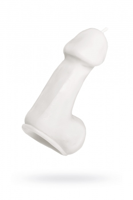 Белая свеча в форме пениса - 47 гр. - Pecado - купить с доставкой в Сочи