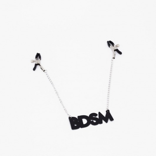 Зажимы на соски с кожаной подвеской BDSM - Crazy Handmade - купить с доставкой в Сочи