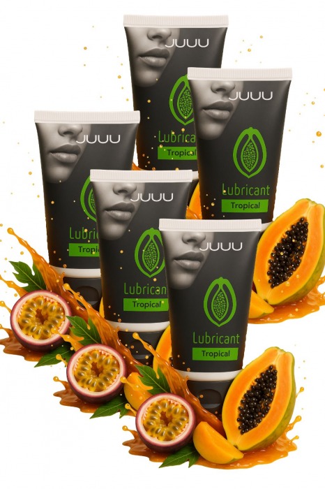 Набор из 5 съедобных лубрикантов JUJU со вкусом тропических фруктов - JuJu - купить с доставкой в Сочи
