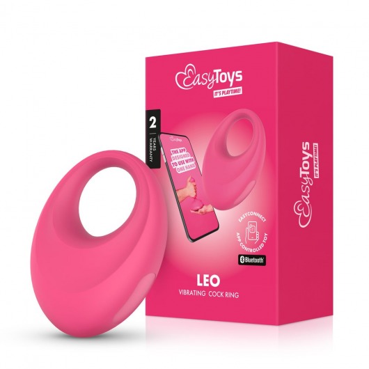Розовое интерактивное эрекционное виброкольцо Leo - Easy toys - в Сочи купить с доставкой