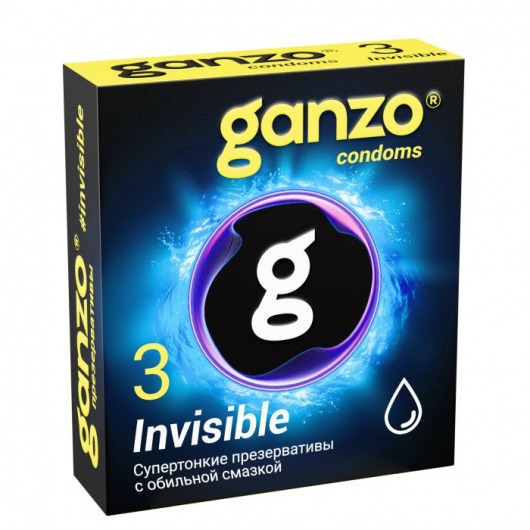 Супертонкие презервативы Ganzo Invisible - 3 шт. - Ganzo - купить с доставкой в Сочи