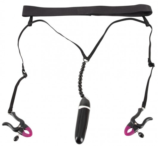 Женские вибростринги с зажимами для половых губ Spreader String with Vibrator - Orion - купить с доставкой в Сочи