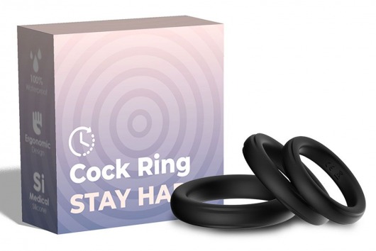 Набор из 3 черных эрекционных колец Stay Hard - Boys of Toys - в Сочи купить с доставкой