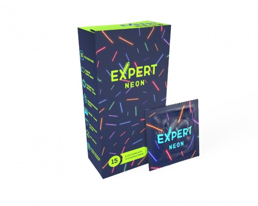 Светящиеся в темноте презервативы Expert Neon - 15 шт. - Expert - купить с доставкой в Сочи