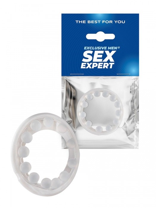 Эрекционное кольцо со стимулирующими шариками на поверхности - Sex Expert - в Сочи купить с доставкой