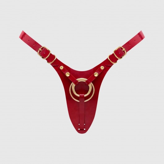 Красный пояс для фиксации насадок Strap-On-Me Leatherette Harness Fabulous - Strap-on-me - купить с доставкой в Сочи