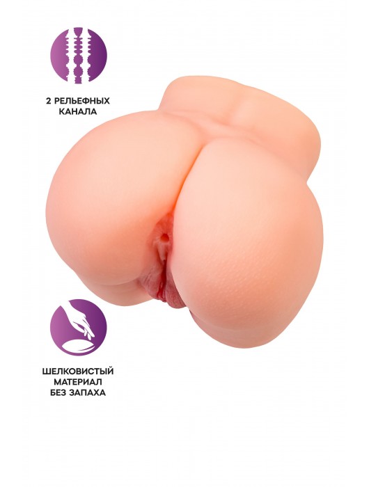 Реалистичный мастурбатор в форме попки с двумя любовными входами - No Name - в Сочи купить с доставкой