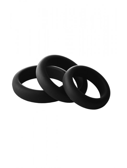 Набор из 3 черных эрекционных колец Smooth Silicone Cockring Pack - Dream Toys - в Сочи купить с доставкой