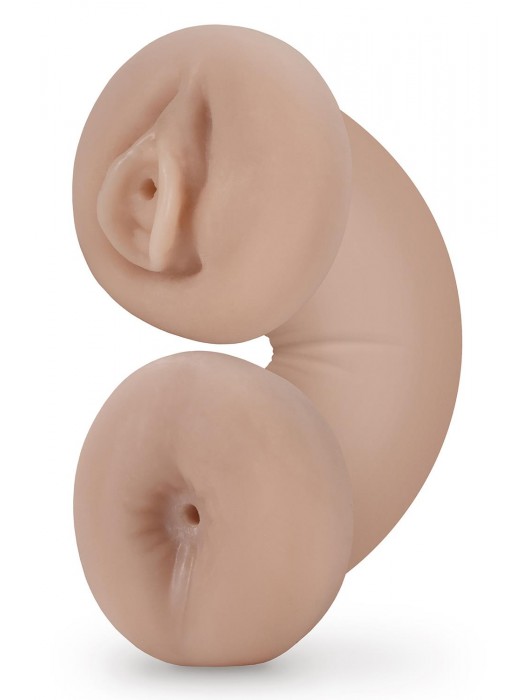 Телесный люминесцентный двусторонний мастурбатор Tasha - Blush Novelties - в Сочи купить с доставкой