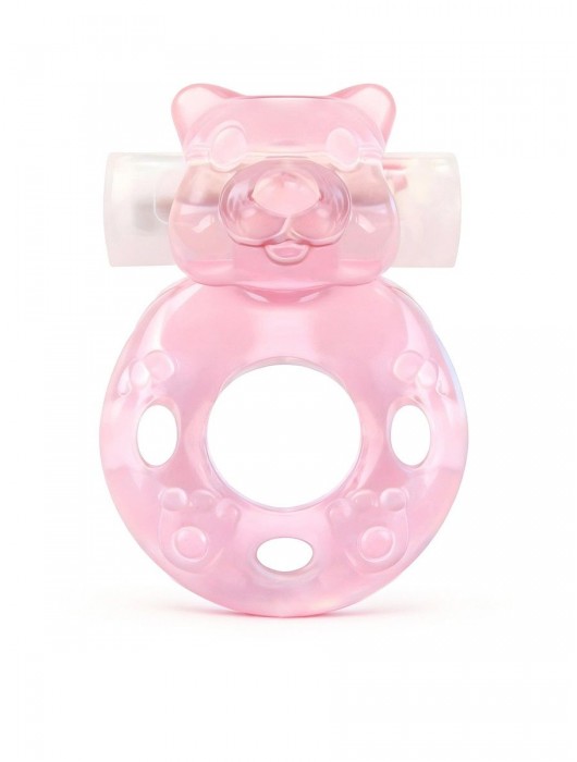 Розовое эрекционное виброкольцо в форме мишки - 1137 - в Сочи купить с доставкой