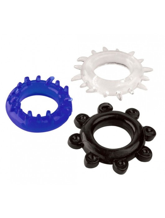 Набор из 3 эрекционных колец разного цвета и рельефа - Boys of Toys - в Сочи купить с доставкой