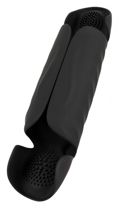 Черный вибромастурбатор с трехточечной стимуляцией Penis Trainer with 3 Point Stimulation - Orion - в Сочи купить с доставкой