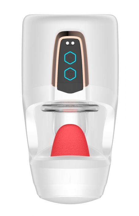 Белый мастурбатор с язычком и возвратно-поступательными движениями - Secwell - в Сочи купить с доставкой