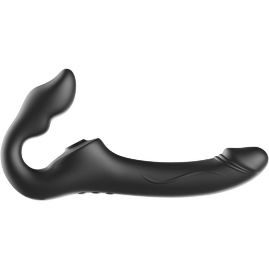 Черный безремневой страпон с 3 моторами - Ibiza - купить с доставкой в Сочи